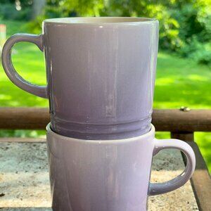 Le Creuset | 2 NEW 12 Oz Coffee Tea MUGS Set of 2 BLUEBELL PURPLE Stoneware